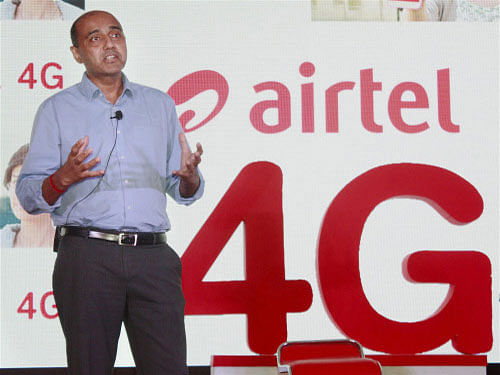 Gopal Vittal, MD & CEO, Bharti Airtel announcing the commercial launch of Airtel 4G services, in Gurgaon. PTI photo