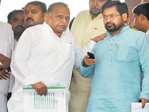 SP chief Mulayam Singh Yadav in Parliament in New Delhi on Monday. PTI