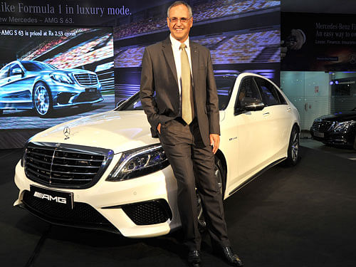 Managing Director and CEO of Mercedes-Benz India Eberhard Kern at the Press Conference on launch of Mercedes-AMG S 63 car in Bengaluru on Tuesday. Photo Srikanta Sharma R.