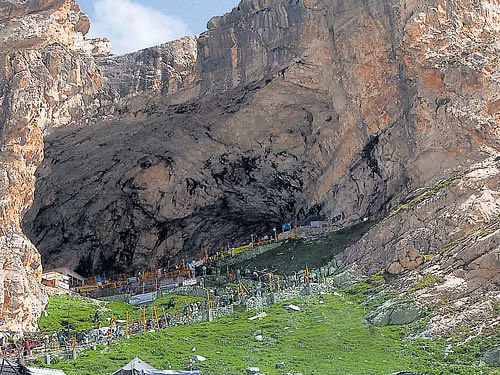 Pilgrim's progress Devotees make their way to the caves in Amarnath.