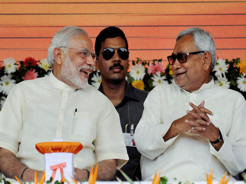 Prime Minister Narendra Modi and Bihar Chief Minister Nitish Kumar. PTI file photo
