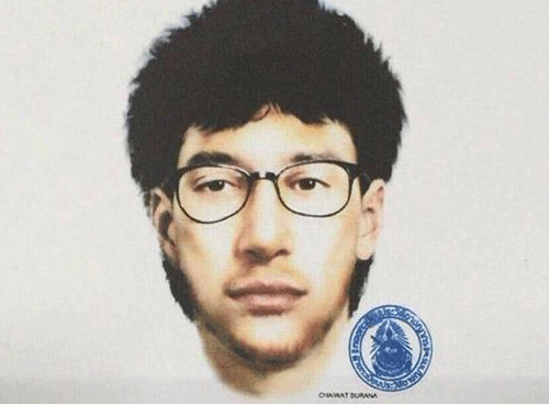 The sketch of the suspect released by the Thai police. Picture courtesy Twitter