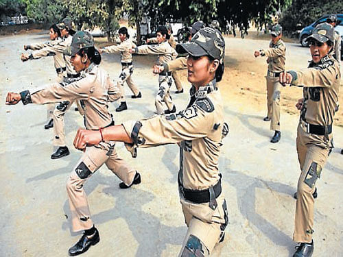 Women constitute six per cent of the entire police force in the country.