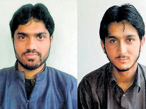 The NIA on Friday announced awards for information on Udhampur terror attack suspects Abu Qasim (L) and Abu Okasha. PTI