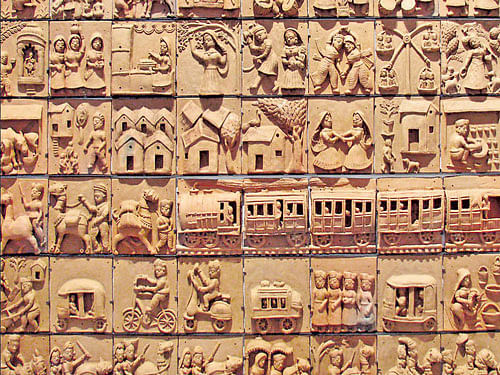 detailed deities Terracotta plaques of Molela. Photos by author