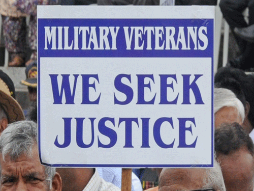 The veterans warned of scaling up their protest if the issue was not resolved and OROP was not implemented. DH file photo
