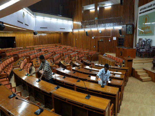 The BBMP Council hall being readied for new corporators. DH photo