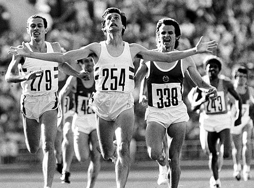 IN THE ZONE: Sebastian Coe (centre), the new chief of the IAAF and a two-time Olympic champion, has a huge task of steering the sport through its most challenging phase. FILE PHOTO