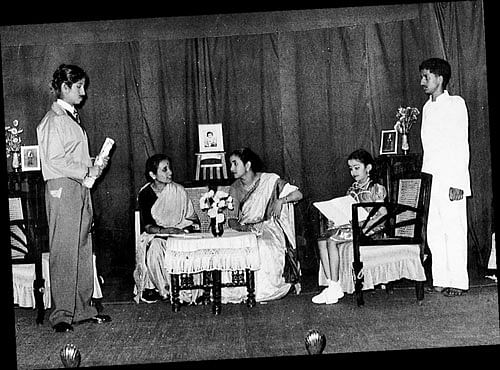 (From left) MJ Indira, Sharadamma, Chitra A Rao, the author and Gopi