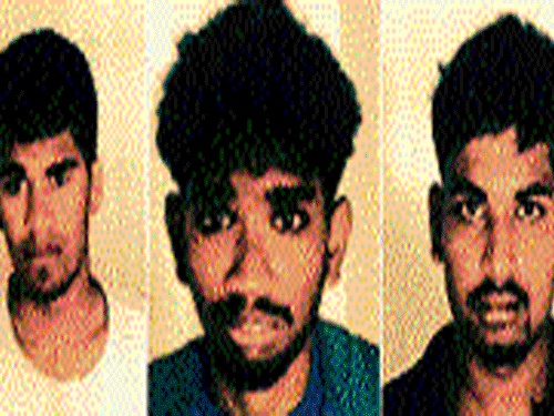 The suspects, Ajay, Daniel and Vasu. (Below) Shashank  Srinath, the victim