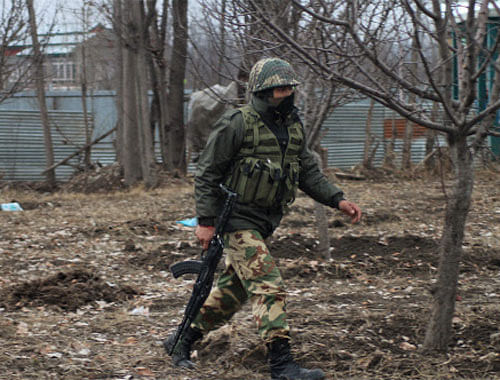 Police said the encounter lasted for about 90 minutes from 11 A.M and saw a fierce fight between the security personnel and the militants in which automatic weapons were used. PTI File Photo.