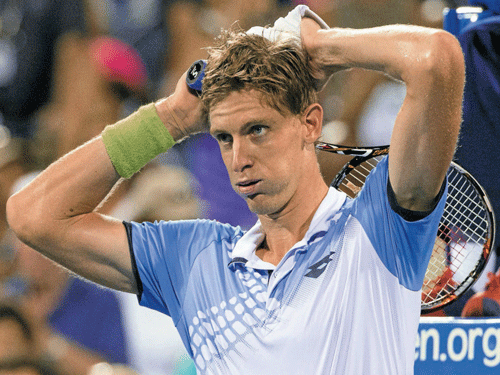 giant slayer: Kevin Anderson of South Africa reacts after beating Andy Murray in the fourth round at the US Open. reuters