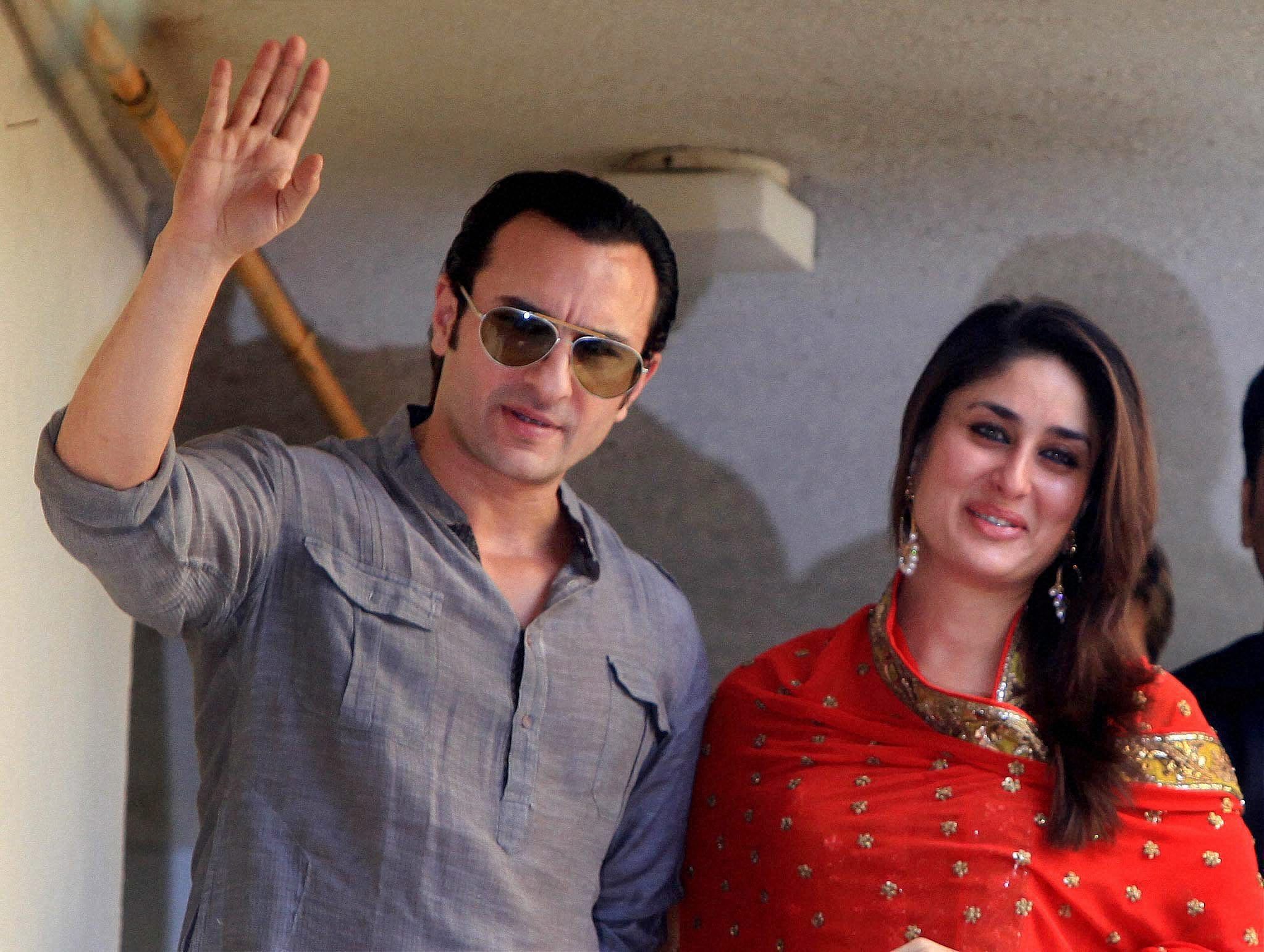 Actor Saif Ali Khan with his actress-wife Kareena Kapoor Khan. PTI File Photo