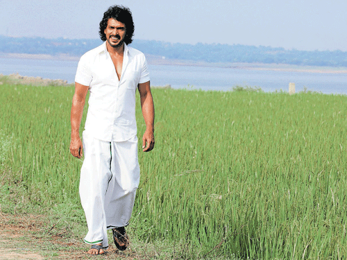 Being different Actor Upendra is revelling in the success of 'Uppi 2'; (below) his look in the film.