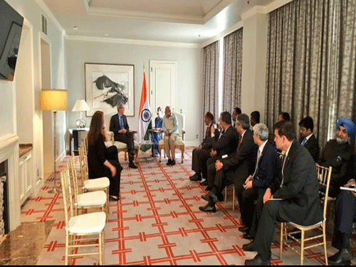 Prime Minister Narendra Modi meets tech honchos of Silicon Valley, Image courtesy:Twitter