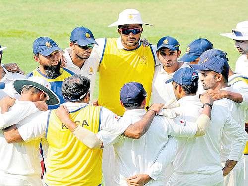 all for one, one for all:  Team unity served Karnataka well in their run to the title in the last two seasons and they will be looking to make it a hat-trick of titles as the Ranji Trophy begins on Thursday. dh file photo