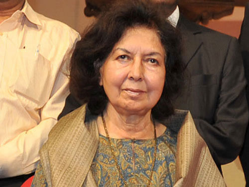 Sahgal, author of several novels, won the award in 1986 for her work "Rich Like Us." She is the daughter of Vijaya Lakshmi Pandit, Nehru's sister.  DH file Photo
