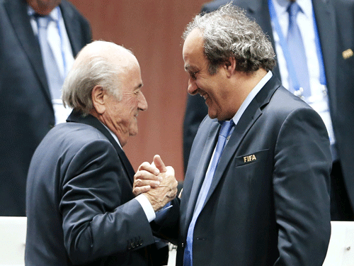 Joseph Blatter with Michel Platini. Reuters File photo