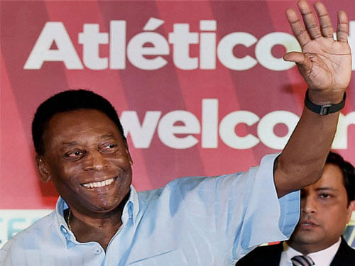 'I always played with a good heart. One more time I say thank you very much. I love you' Pele said during a media interaction organised by ATK. PTI photo