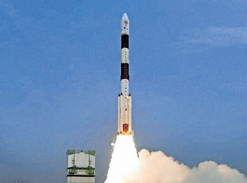 INTO SPACE The launch of PSLV-C30 carrying Astrosat from Sriharikota. PTI