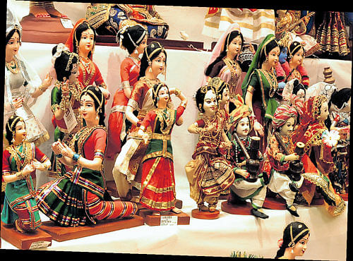 LIFE-LIKE Dolls on display at Raga Arts, Jayanagar. DH photo