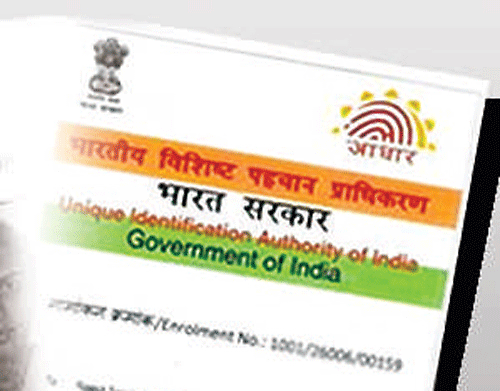 Aadhaar card. DH file photo