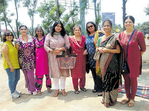 (From left) Rajini Mohinani, Suchitra Kaul Mishra, Maida Vipanchika, Shaista Farooqui, Jaya Hattangadi, Chandini Iyer, Sandhya Kunjur and Chitra Vaida.