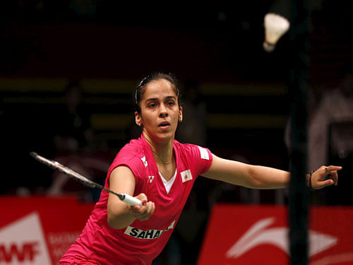 World Championships 2015 silver medallist Saina registered a 21-18, 21-13 win over world No.15 Michelle Li of Canada at the Stade Pierre de Coubertin. The 25-year-old world No.1 took 42 minutes to win the first encounter  between the two till date. Reuters File Photo.