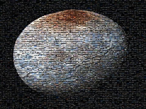 The mosaics include not only dim skies on the Earth, but famous landmarks, selfies, and even family pets. Image Courtesy Twitter.