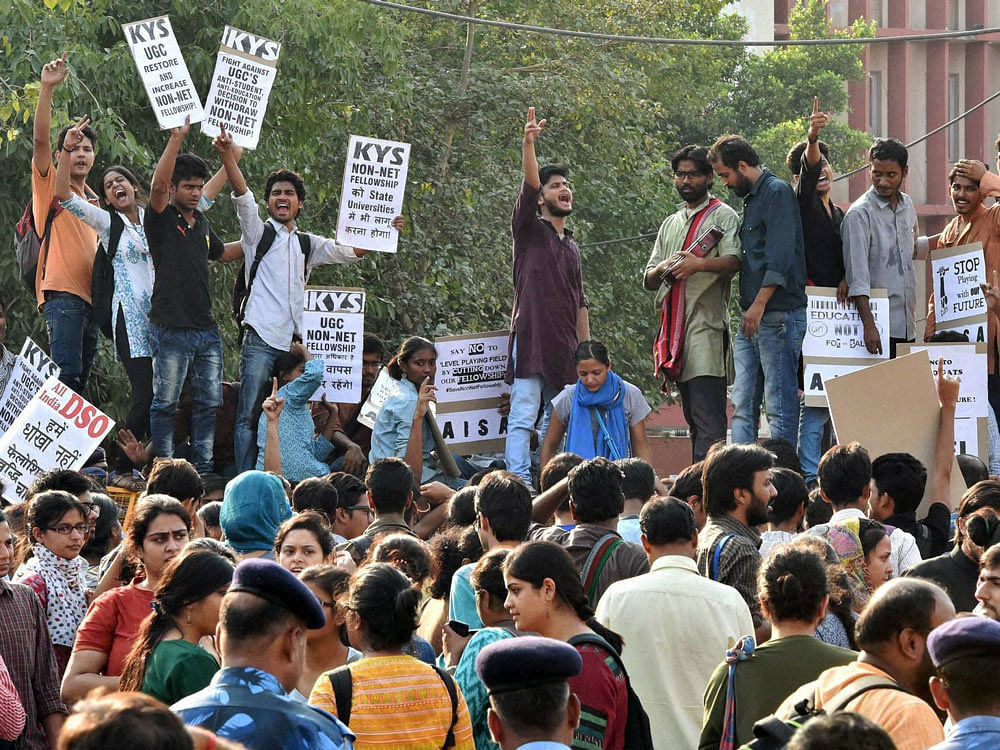 protests by students. PTI file photo