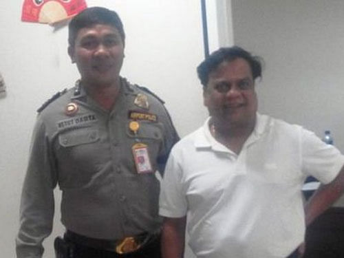 Chhota Rajan with Indonesian Police. Courtesy: Twitter