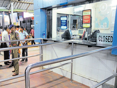 Many people do not go to booking centres because a majority of them book tickets online.  DH file photo