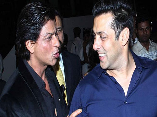 Superstar Salman Khan and Shah Rukh Khan. File photo