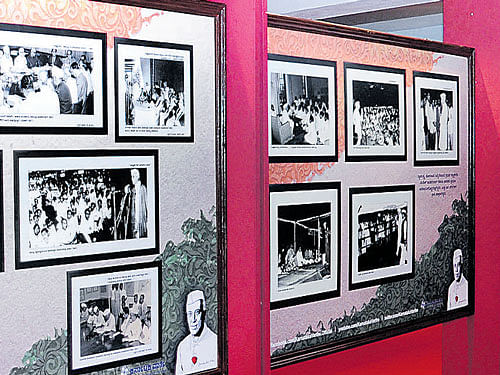 The rare photographs displayed at the exhibition organised by the Department of Information and Public Relations in Mangaluru on Thursday. DH photo