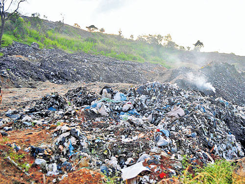 The garbage piled up at the Terrafirma waste-processing unit in Doddaballapur.