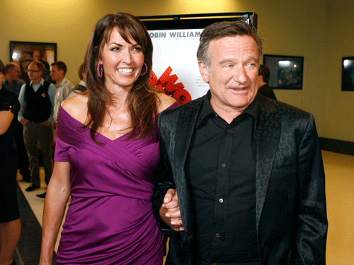 Robin Williams escorts wife Susan Schneider Williams. Reuters File Photo.