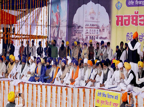 Sikh Panth leaders participating in Sarbat Khalsa at Chaba near Amritsar. PTI file photo