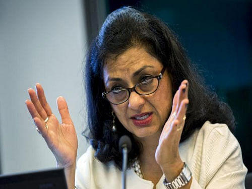 'The study refers to the GDP gain that would materialise if the labour force participation gap between men and women is closed. This gender gap in labour force participation is much larger in India than in most other countries,' said Kalpana Kochhar, Deputy Director of IMF's Asia and Pacific Department. Reuters file photo