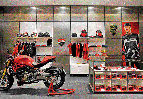 A combo of motor and merchandise at Ducati's new outlet