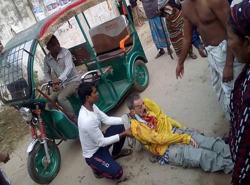 The 57-year-old priest Piero Parolari, who came to Bangladesh 35 years ago, was cycling down to a Catholic missionary hospital in northern Dinajpur where he also worked as a doctor when the three men fired at him from close range and fled. Picture courtesy Twitter