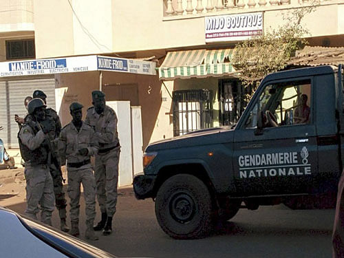 Security forces gather near the Radisson Hotel in Bamako, Mali. Reuters Photo