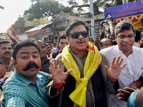 Sulking BJP leader Shatrughan Sinha. pti photo