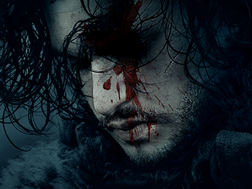 A feature art of season six featuring bruised and bloody Jon Snow. Image Courtesy Facebook.