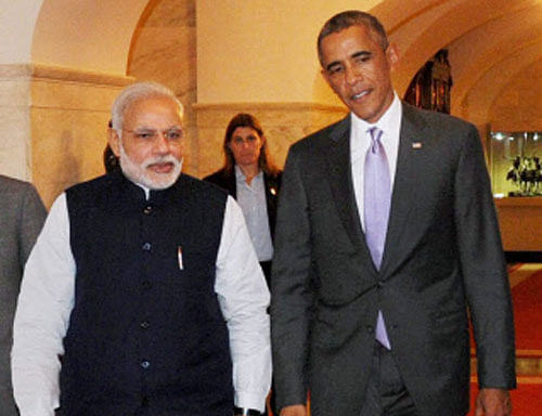 US President Barack Obama and Indian Prime Minister Narendra Modi. PTI file photo