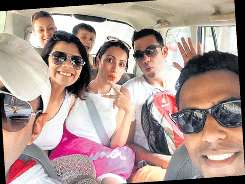 fun time Cyrus with girlfriend Vaishali (in pink) and friends on a trip to Goa.