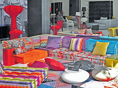 The iconic Mah Jong sofa at the newly launched Roche Bobois furniture showroomin Bengaluru. DH PHOTO BY SRIKANTA SHARMA R