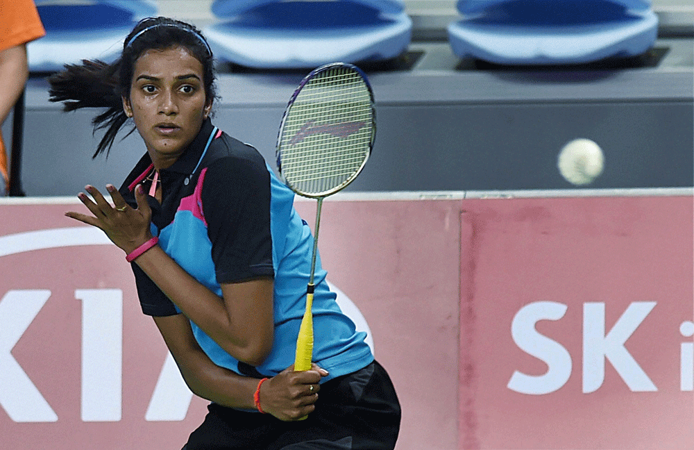Sindhu was off to a fantastic start today as she pocketed the opening game in a mere 14 minutes. PTI file photo