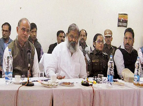 Haryana minister Anil Vij walks out after argument with SP in Fatehabad. PTI file photo