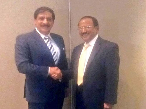 National Security Advisor Ajit Doval and his Pakistani counterpart Nasir Janjua also discussed peace and security and other issues including tranquility along the LoC. Picture courtesy Twitter