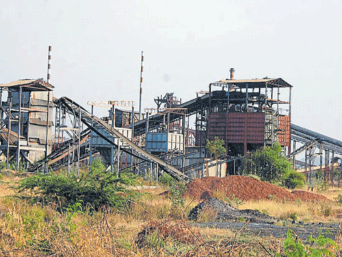 One of the sponge iron units at Hosapete in Ballari district due to shortage of ore. DH PHOTO